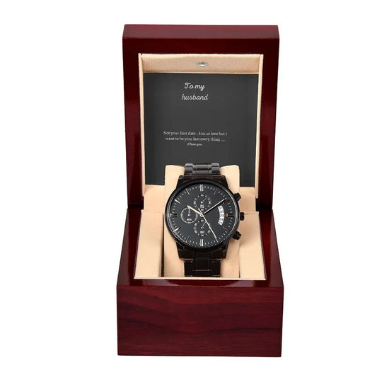 To my husband watch Chronographe black.