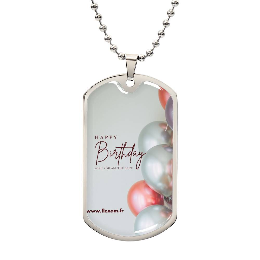 Gift Military Chain Dog Tag Design Happy Birthday .