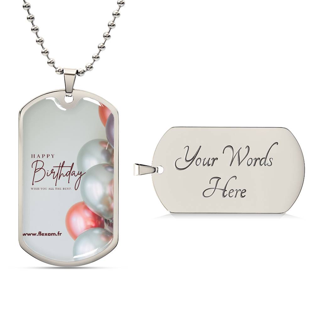 Gift Military Chain Dog Tag Design Happy Birthday .