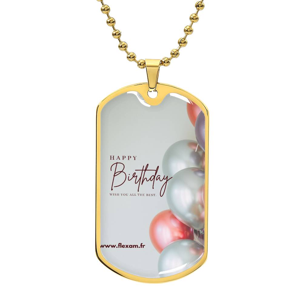 Gift Military Chain Dog Tag Design Happy Birthday .