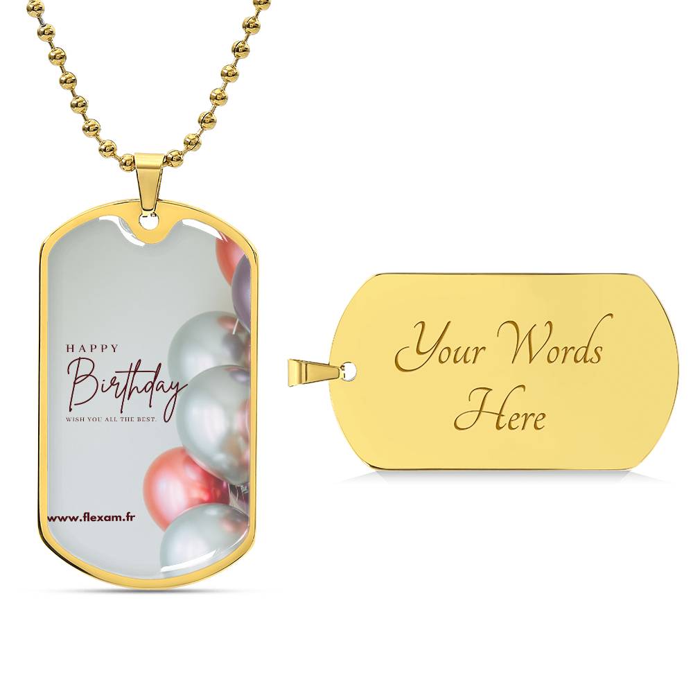 Gift Military Chain Dog Tag Design Happy Birthday .