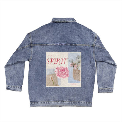 Custom -Designed Oversized Women's DTG Denim Jacket .