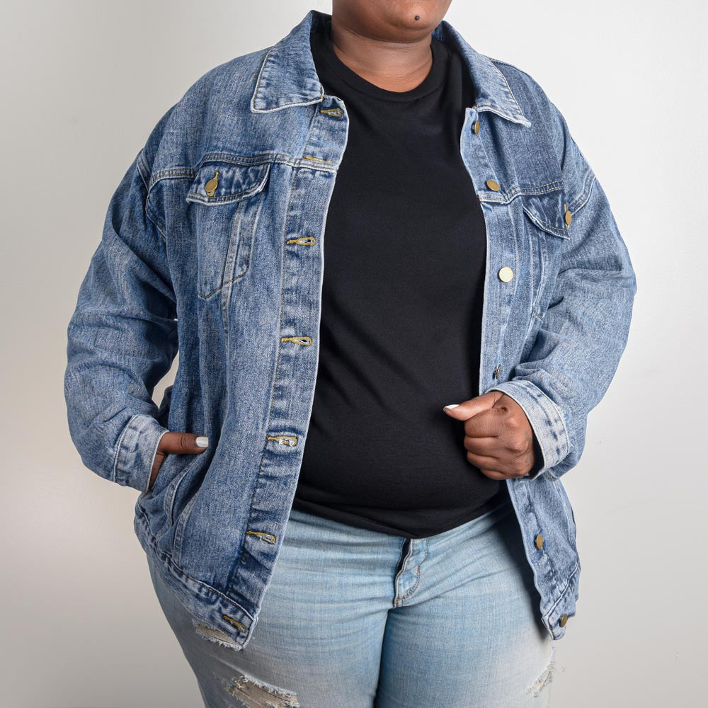 Oversized Women's DTG Denim Jacket.