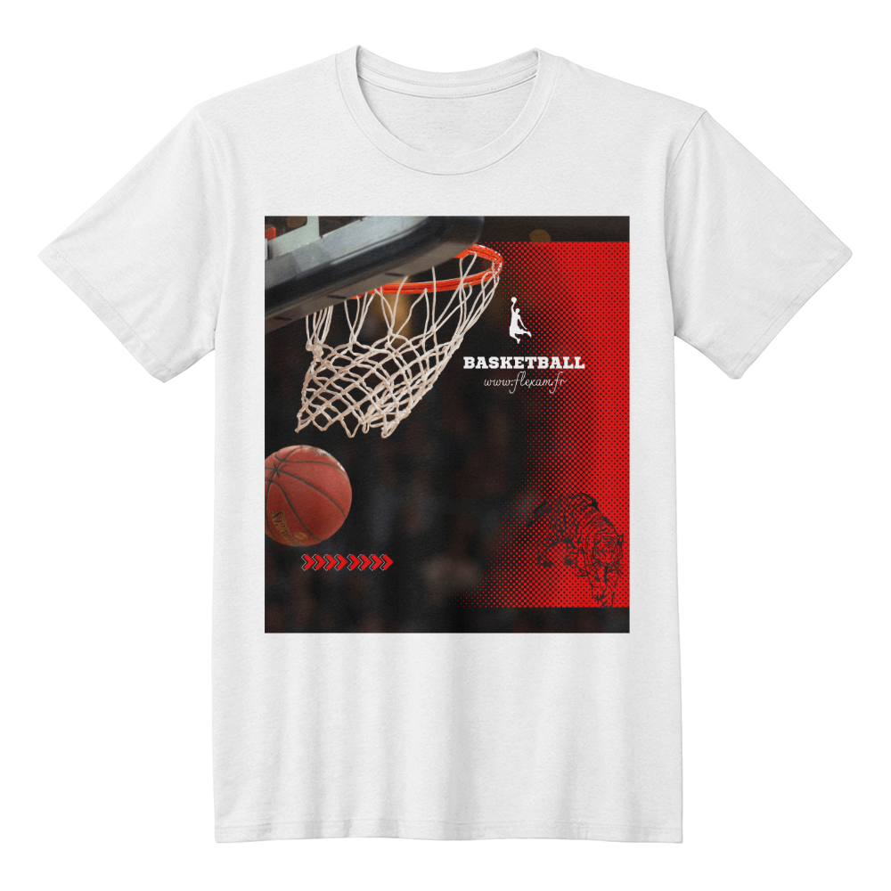 T-Shirt Bella +Canvas 3001 Jersey Design Basket Ball .