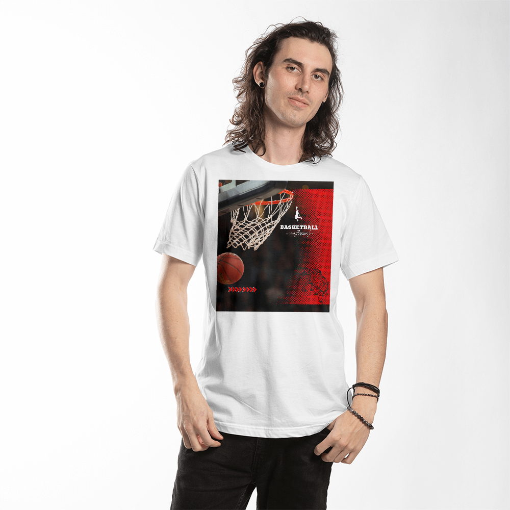 T-Shirt Bella +Canvas 3001 Jersey Design Basket Ball .