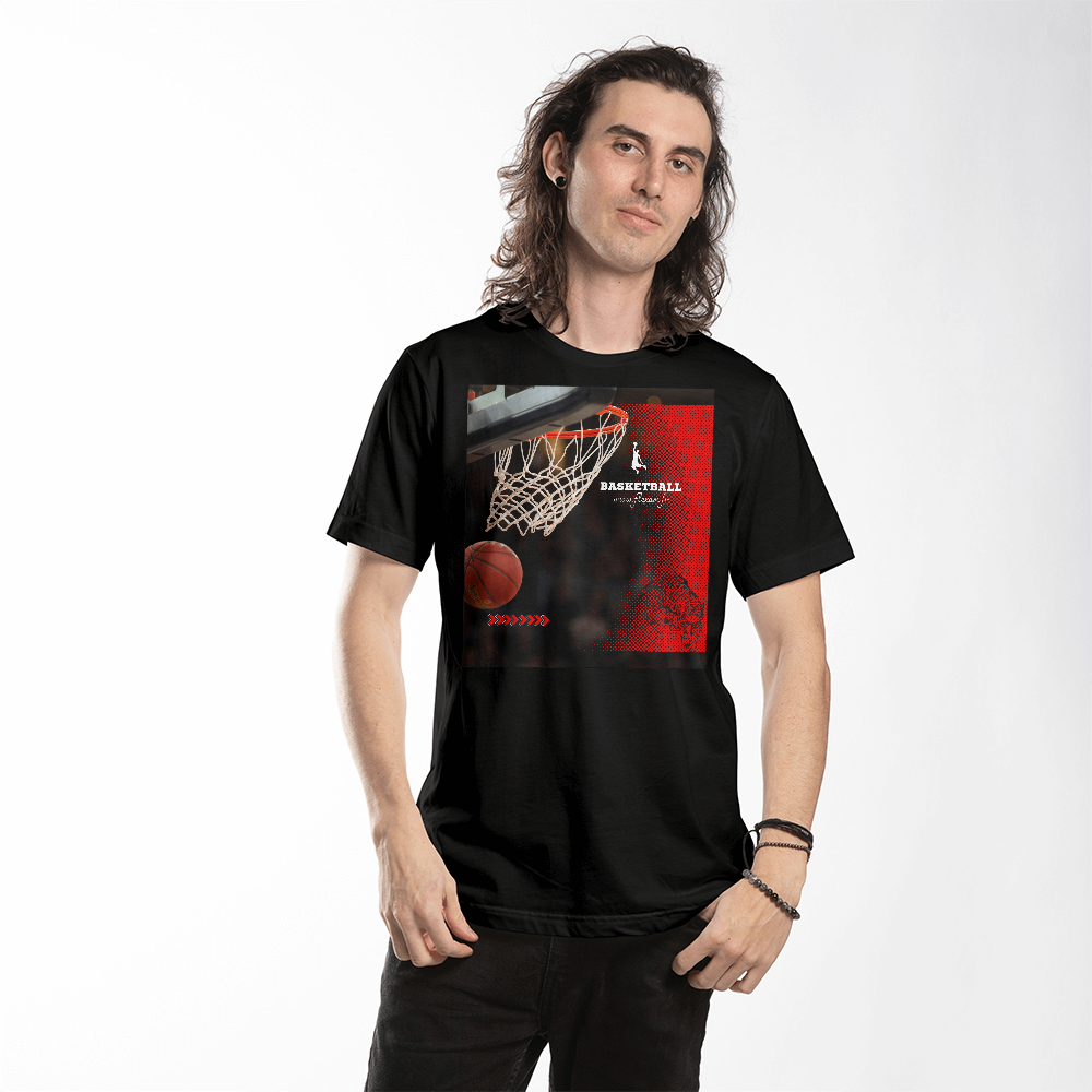 T-Shirt Bella +Canvas 3001 Jersey Design Basket Ball .