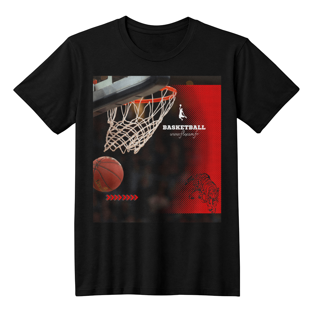 T-Shirt Bella +Canvas 3001 Jersey Design Basket Ball .