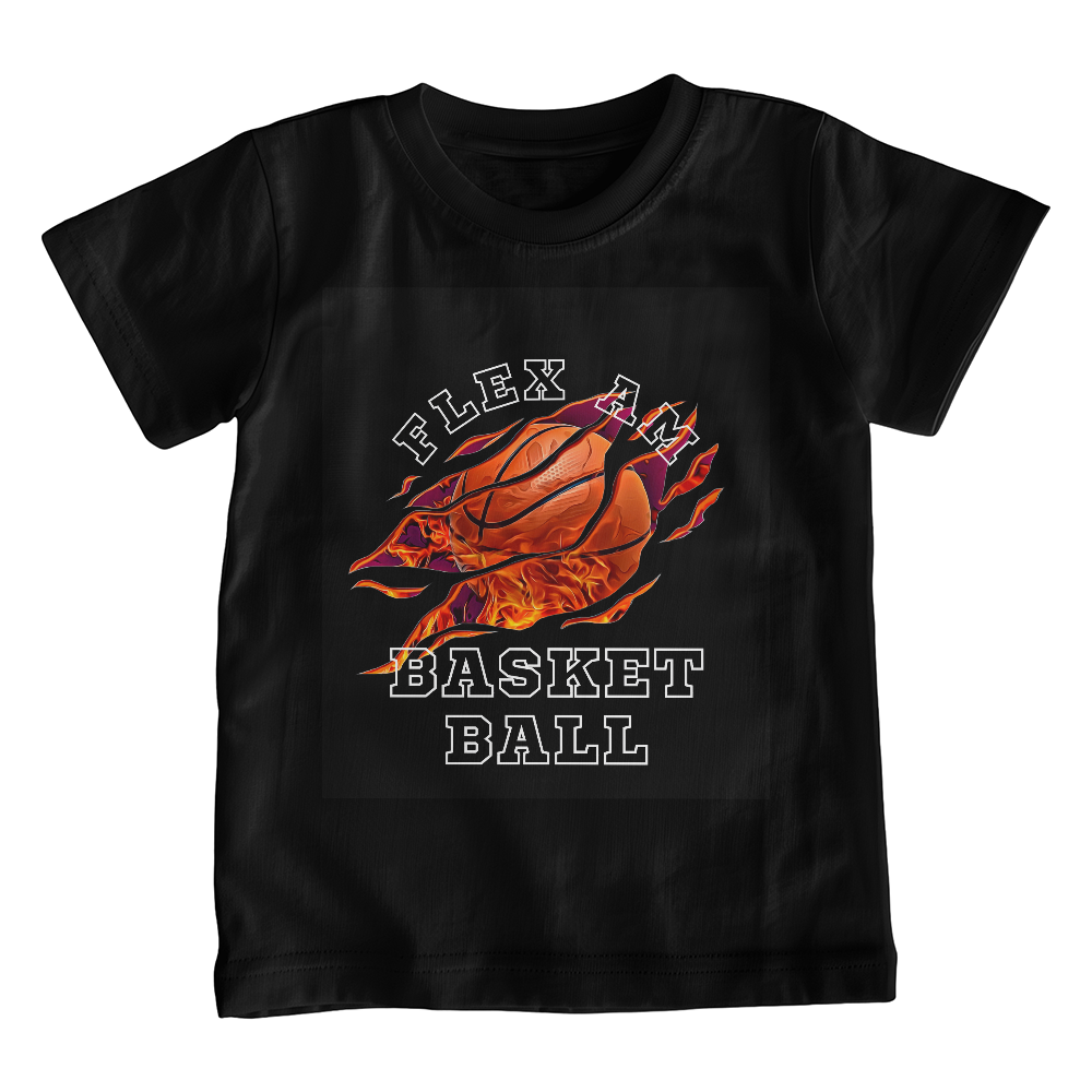 Little T-Shirt Design Basket Ball Bella Canvas 3001Y Youth .