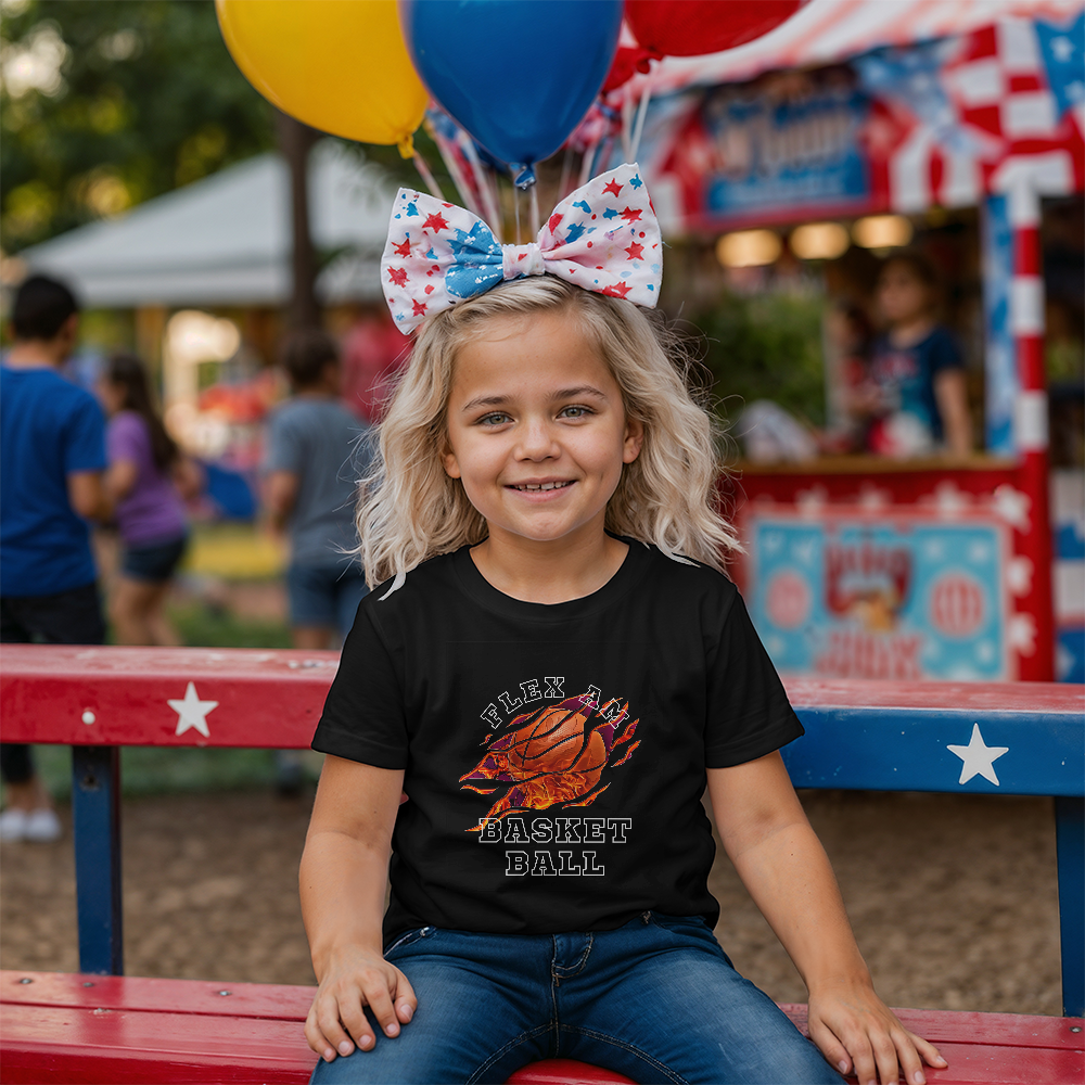 Little T-Shirt Design Basket Ball Bella Canvas 3001Y Youth .