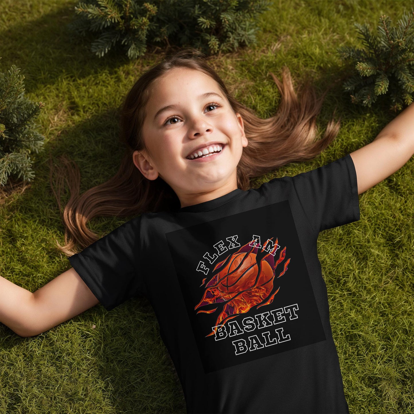 Little T-Shirt Design Basket Ball Bella Canvas 3001Y Youth .