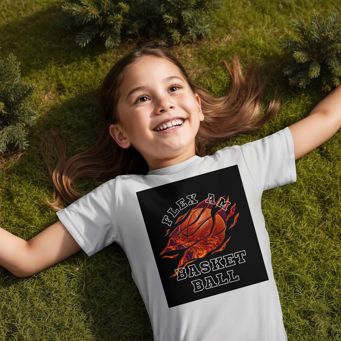 Little T-Shirt Design Basket Ball Bella Canvas 3001Y Youth .