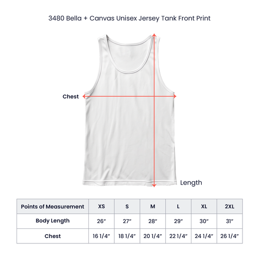 3480 Bella +Canvas Unisex Jersey Tank Front .